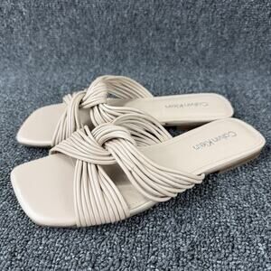 Calvin Klein Mavin Cream Pink Beige Sandals Women Size 6.5